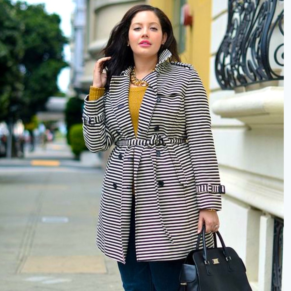 Loft dobby striped corded trench